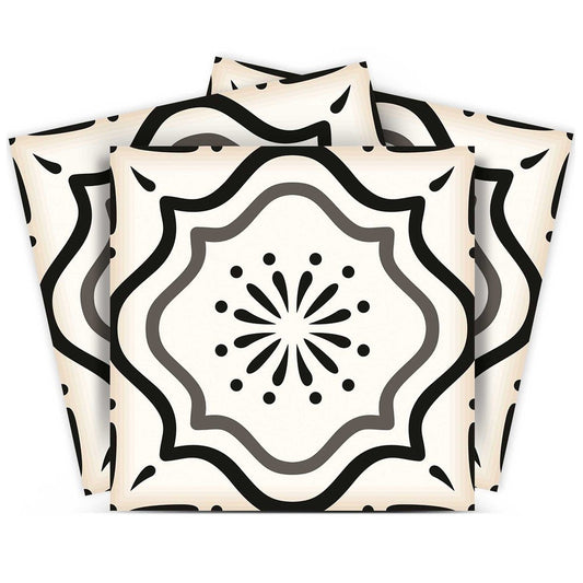4" X 4" Black And White Mosaic Peel And Stick Removable Tiles HomeRoots