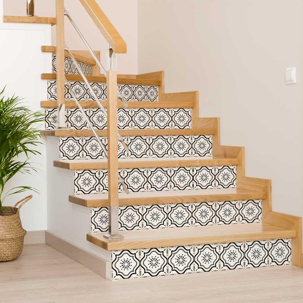 5" X 5" Black And White Mosaic Peel And Stick Removable Tiles HomeRoots