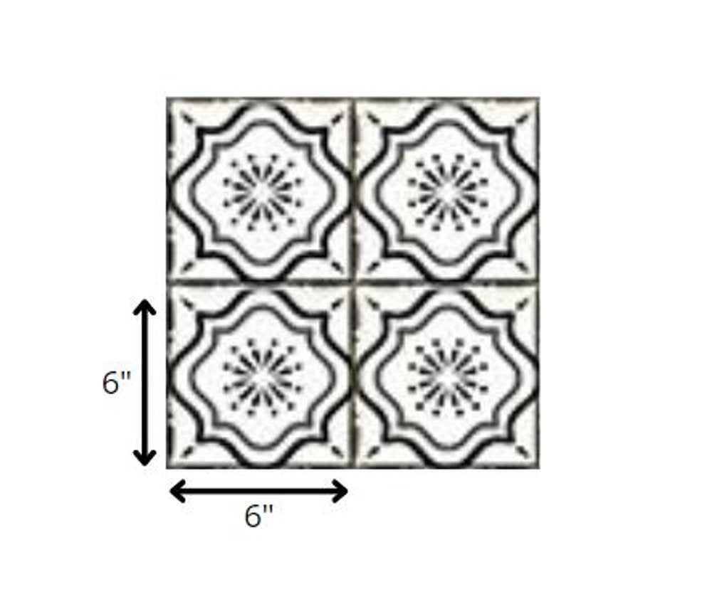 6" X 6" Black And White Mosaic Peel And Stick Removable Tiles HomeRoots