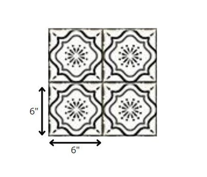 6" X 6" Black And White Mosaic Peel And Stick Removable Tiles HomeRoots
