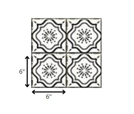 6" X 6" Black And White Mosaic Peel And Stick Removable Tiles HomeRoots
