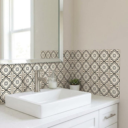 6" X 6" Black And White Mosaic Peel And Stick Removable Tiles HomeRoots