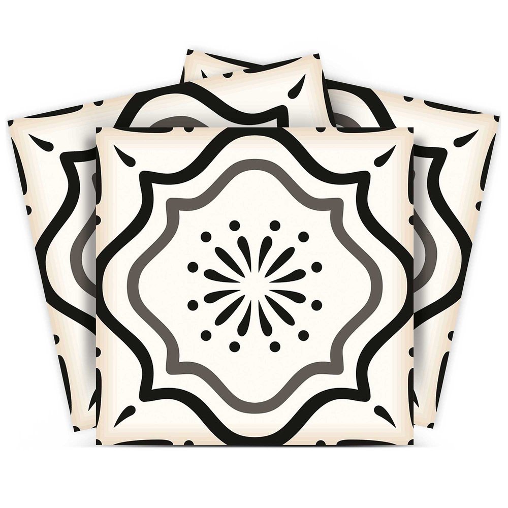 6" X 6" Black And White Mosaic Peel And Stick Removable Tiles HomeRoots