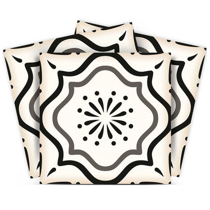 6" X 6" Black And White Mosaic Peel And Stick Removable Tiles HomeRoots