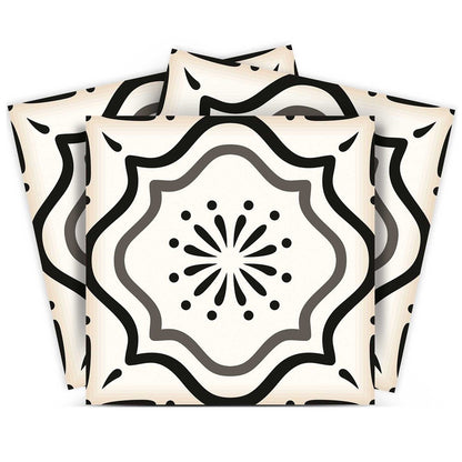 7" x 7" Black And White Peel And Stick Removable Tiles HomeRoots