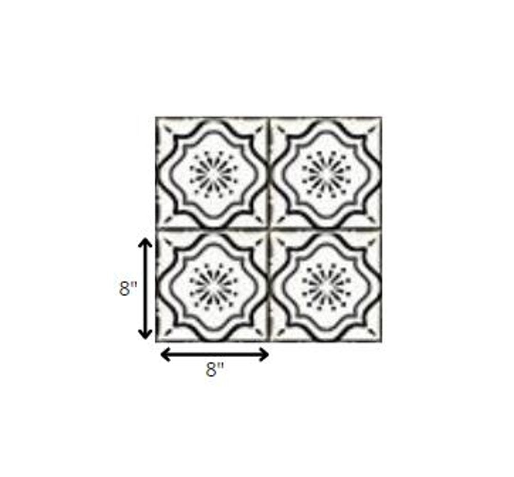 8" X 8" Black And White Mosaic Peel And Stick Removable Tiles HomeRoots