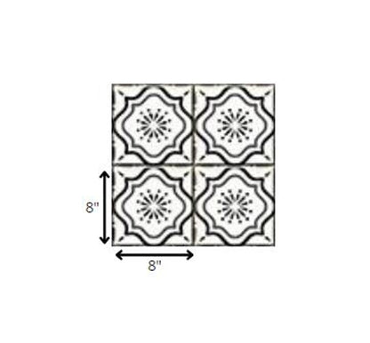 8" X 8" Black And White Mosaic Peel And Stick Removable Tiles HomeRoots