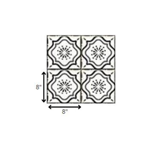 8" X 8" Black And White Mosaic Peel And Stick Removable Tiles HomeRoots
