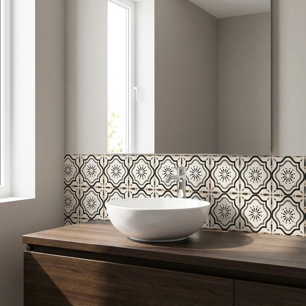 8" X 8" Black And White Mosaic Peel And Stick Removable Tiles HomeRoots