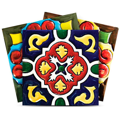 8" x 8" Blue And Red Vinyl Peel And Stick Removable Tiles HomeRoots