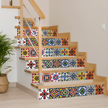 4" X 4" Festival Brights Mosaic Peel And Stick Removable Tiles