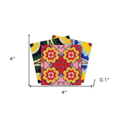 8" x 8" Blue And Yellow Peel And Stick Removable Tiles HomeRoots