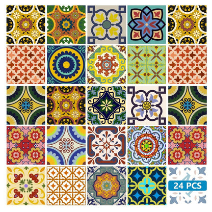 8" x 8" Blue And Yellow Peel And Stick Removable Tiles HomeRoots