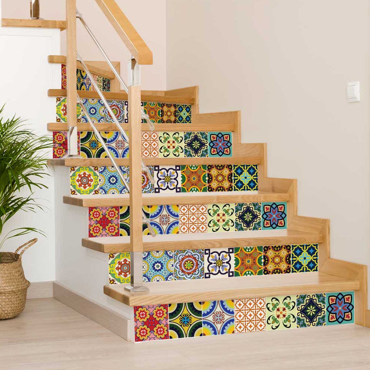 5" X 5" Mediterranean Brights Peel And Stick Removable Tiles