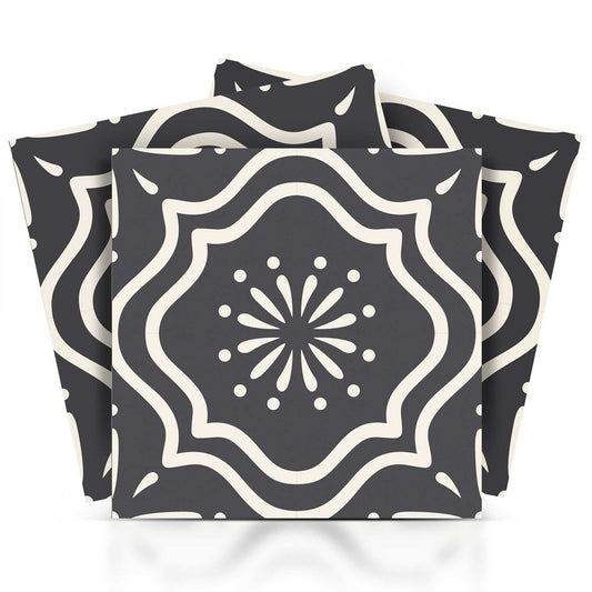 6" X 6" Burst Gray And White Peel And Stick Removable Tiles HomeRoots