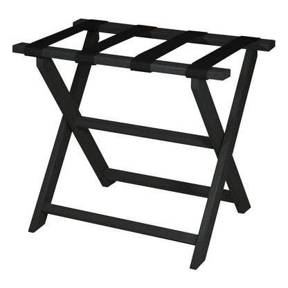 Earth Friendly Black Folding Luggage Rack With Black Straps HomeRoots