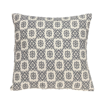 16" Gray Cotton Throw Pillow