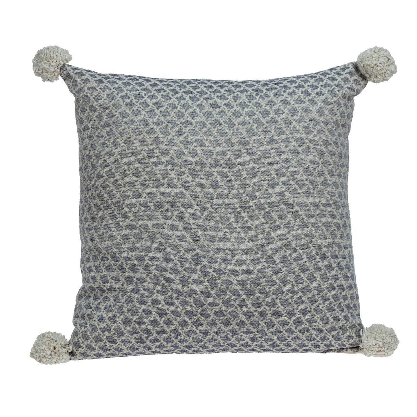 Gray Pearl Pom Throw Pillow