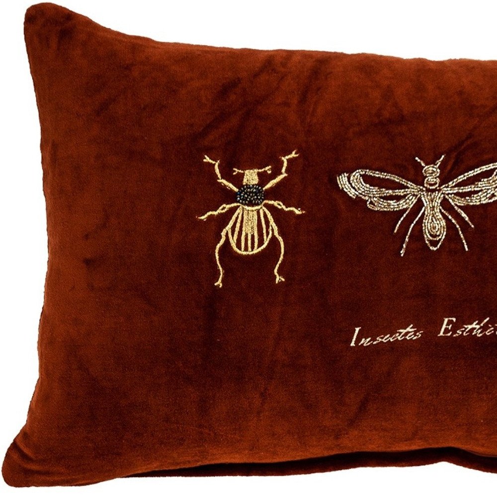 Golden Insects Velvet Throw Pillow — view 6