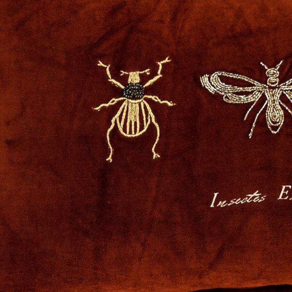 Golden Insects Velvet Throw Pillow — view 5