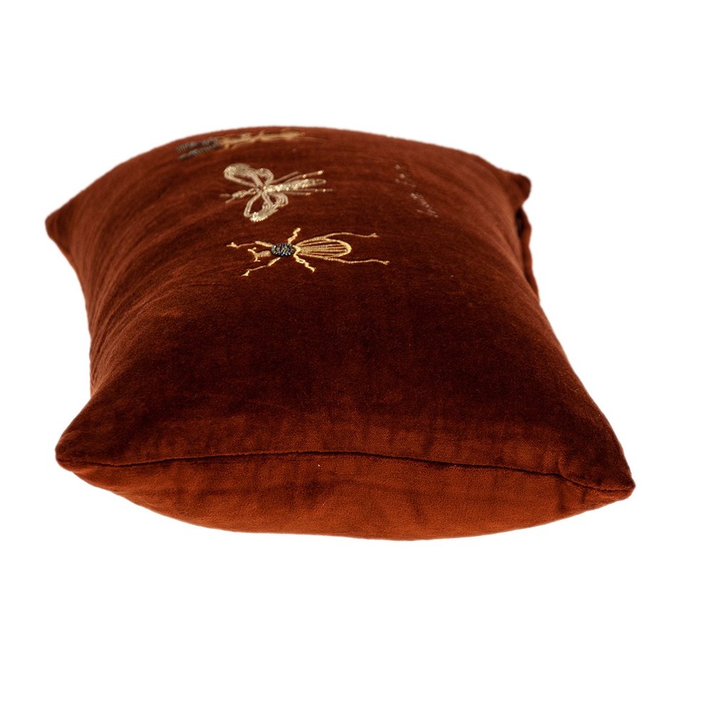Golden Insects Velvet Throw Pillow — view 2