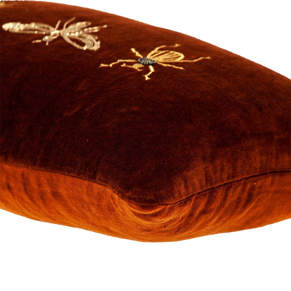 Golden Insects Velvet Throw Pillow — view 7