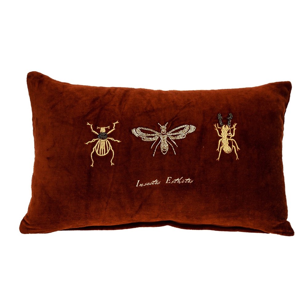 Golden Insects Velvet Throw Pillow — view 4