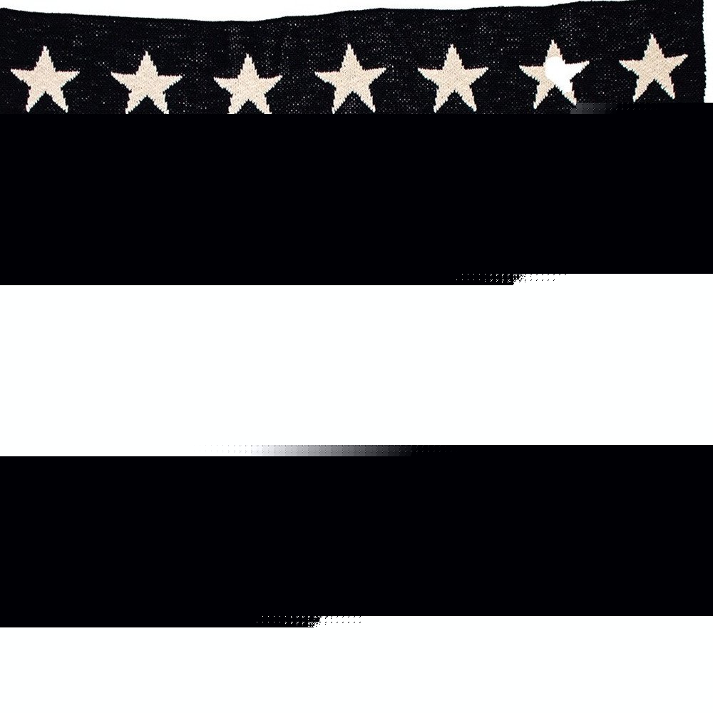 Navy Blue And White Stars Knitted Baby Blanket HomeRoots