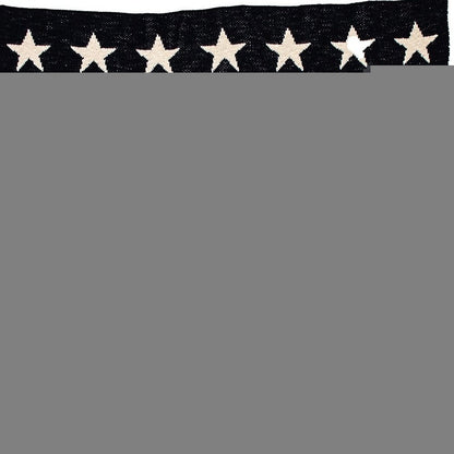 Navy Blue And White Stars Knitted Baby Blanket HomeRoots