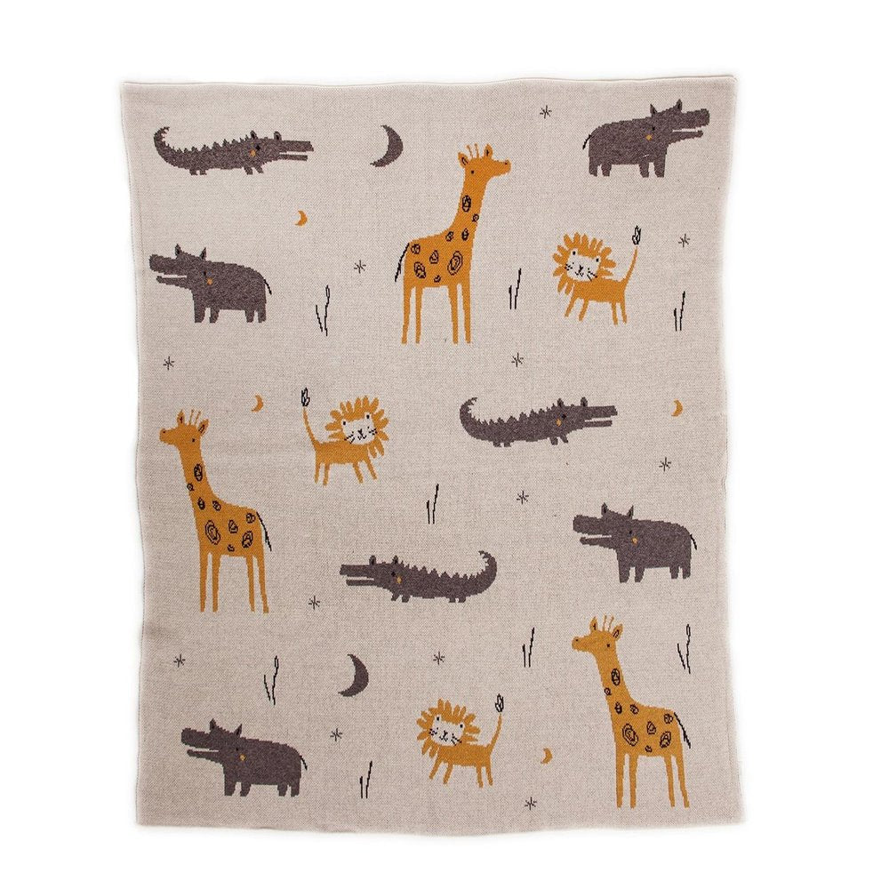 Zoo Animals Woven Knitted Baby Blanket — view 5