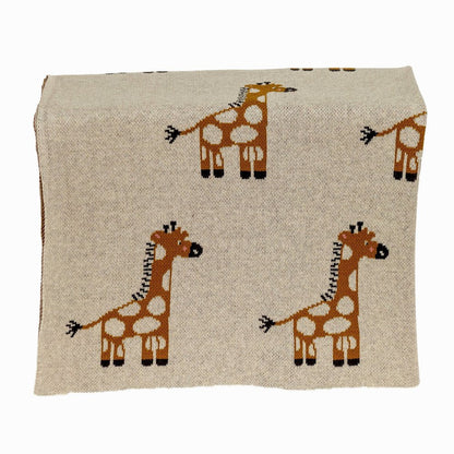 32" X 40" Orange And White Cotton Giraffe Plush Baby Blanket HomeRoots