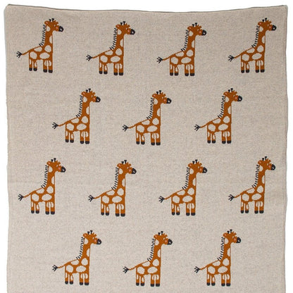 32" X 40" Orange And White Cotton Giraffe Plush Baby Blanket HomeRoots