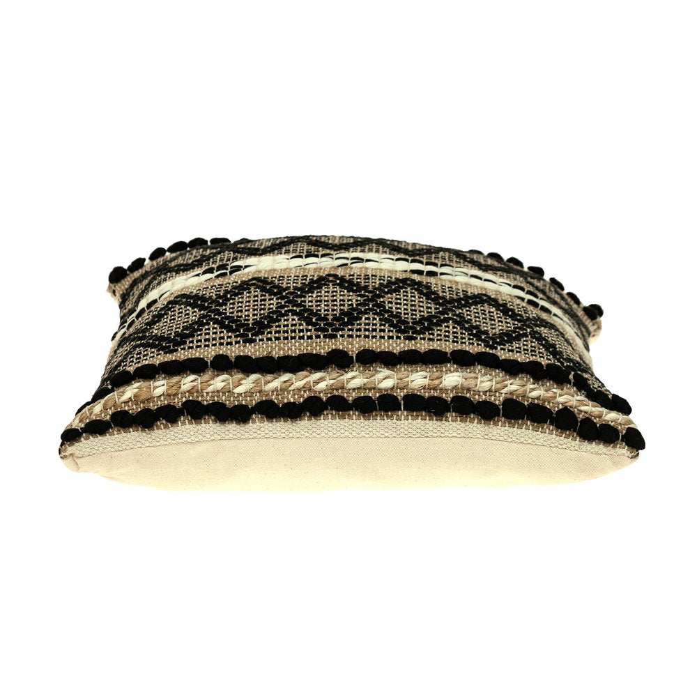 Black And Sand Woven Decorative Pillow — view 1