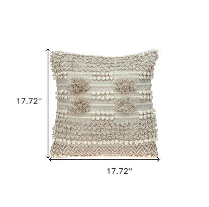 Warm Ivory Chunky Throw Pillow