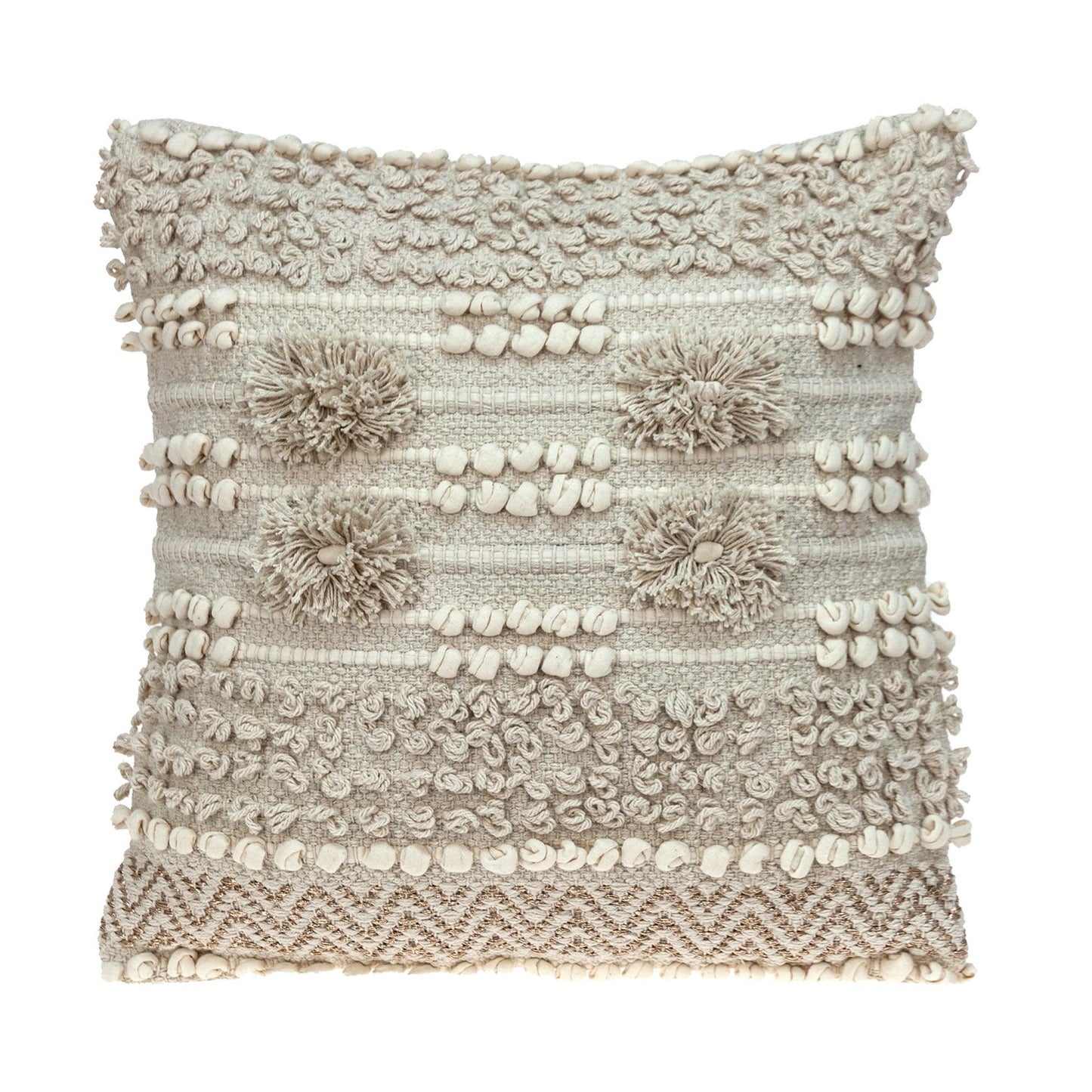 Warm Ivory Chunky Throw Pillow