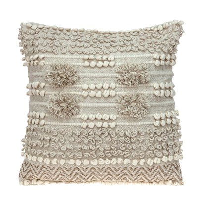 Warm Ivory Chunky Throw Pillow