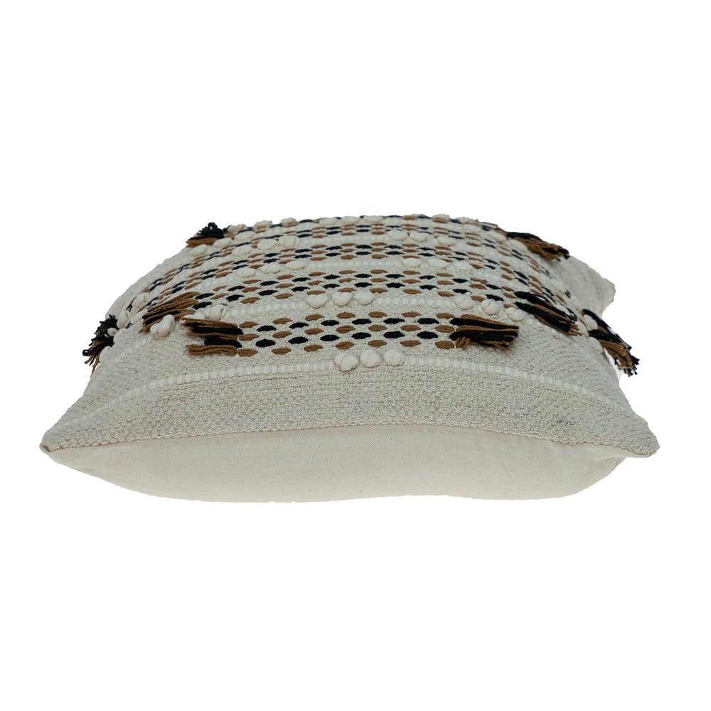 Creamy Beige Textured Throw Pillow — view 1