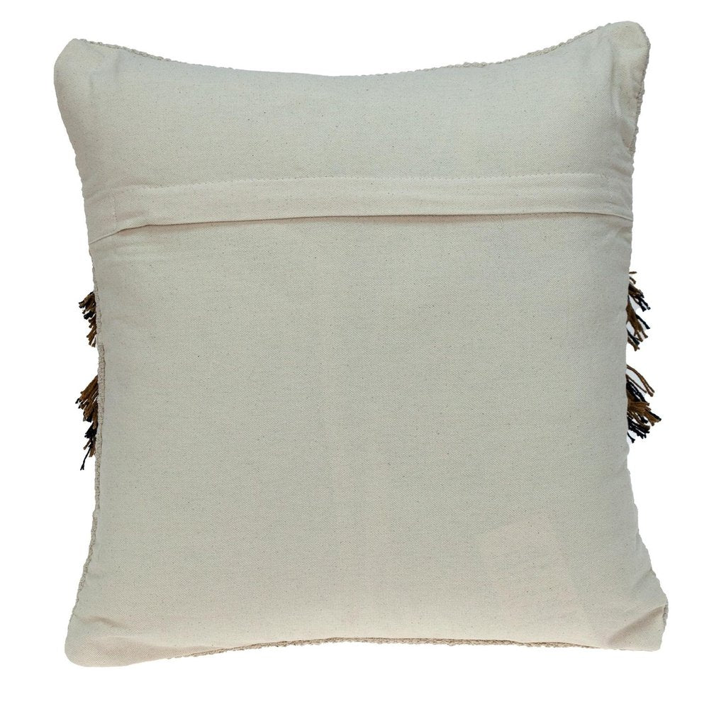 Creamy Beige Textured Throw Pillow — view 4