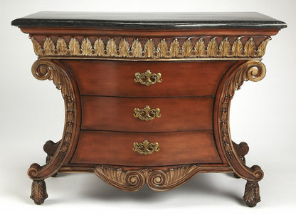 48" Brown and Black Solid Wood Three Drawer Sideboard HomeRoots