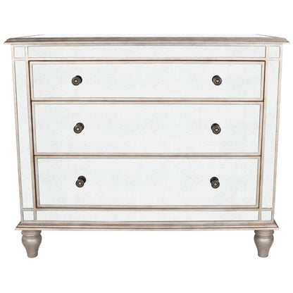 Rectangle Mirrored Three Drawer Console Storage Chest HomeRoots