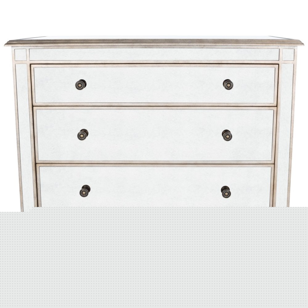 Rectangle Mirrored Three Drawer Console Storage Chest HomeRoots