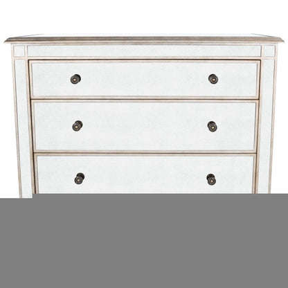 Rectangle Mirrored Three Drawer Console Storage Chest HomeRoots