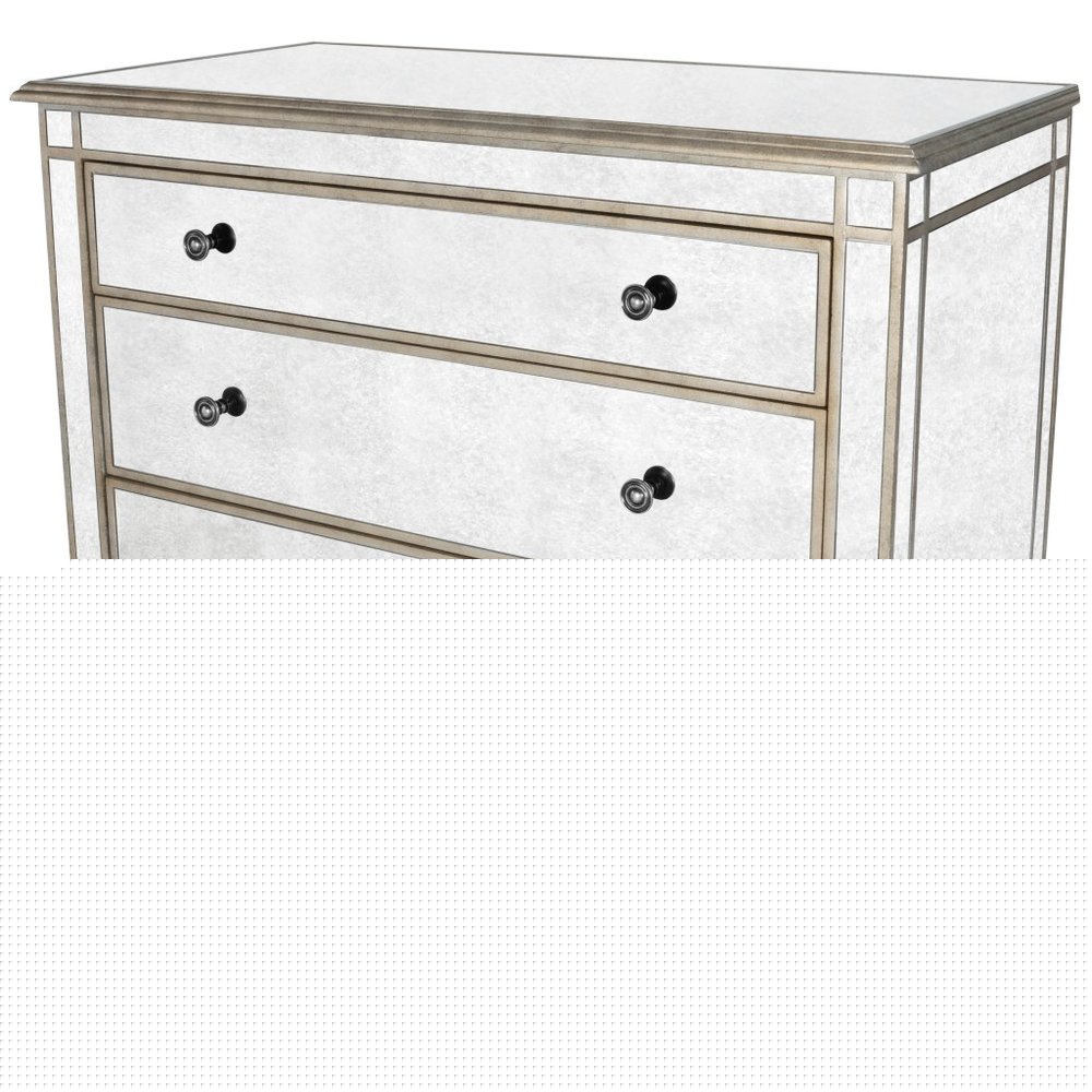 Rectangle Mirrored Three Drawer Console Storage Chest HomeRoots