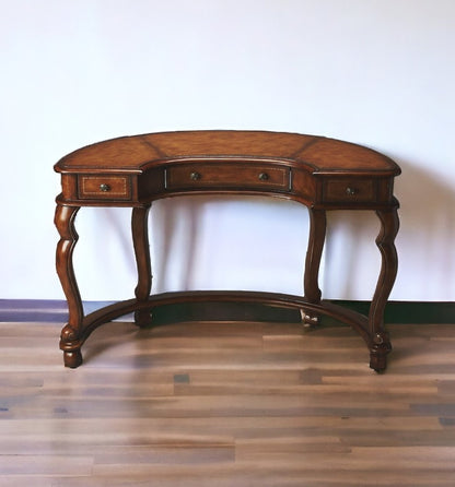 48" Brown Wood Solid and Manufactured Wood Kidney Writing Desk HomeRoots