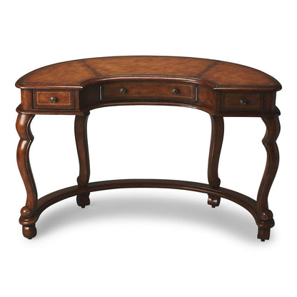 48" Brown Wood Solid and Manufactured Wood Kidney Writing Desk HomeRoots