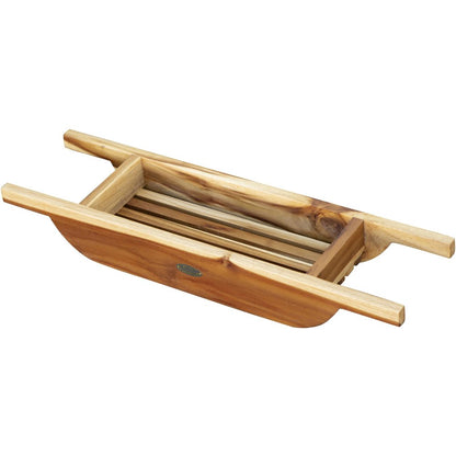 4" X 30" Natural Teak Over Tub Rectangular Bath Caddy Shelf HomeRoots