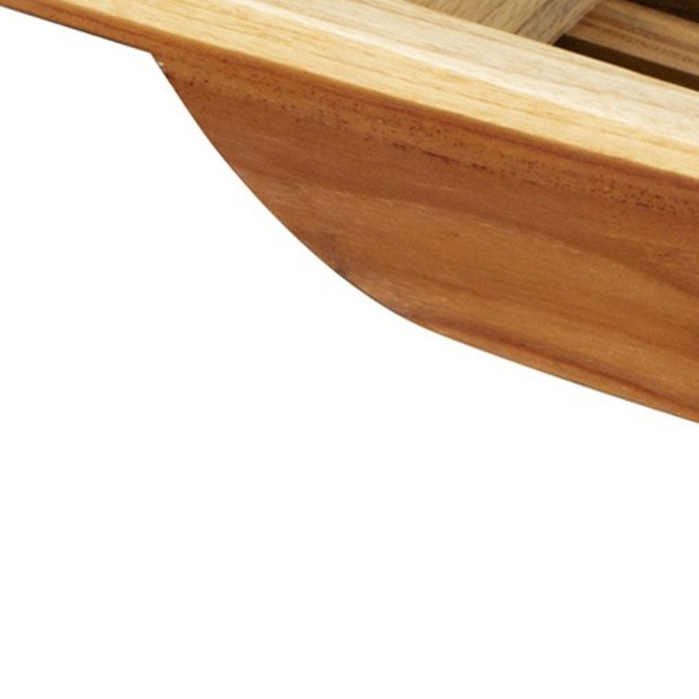4" X 30" Natural Teak Over Tub Rectangular Bath Caddy Shelf HomeRoots