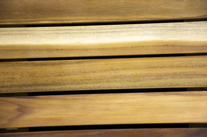 23" Brown Teak Slat Non Slip Bath Mat HomeRoots