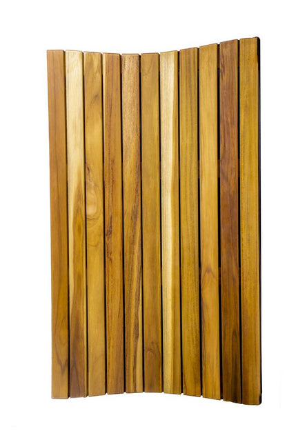 31" Brown Teak Slat Non Slip Bath Mat HomeRoots
