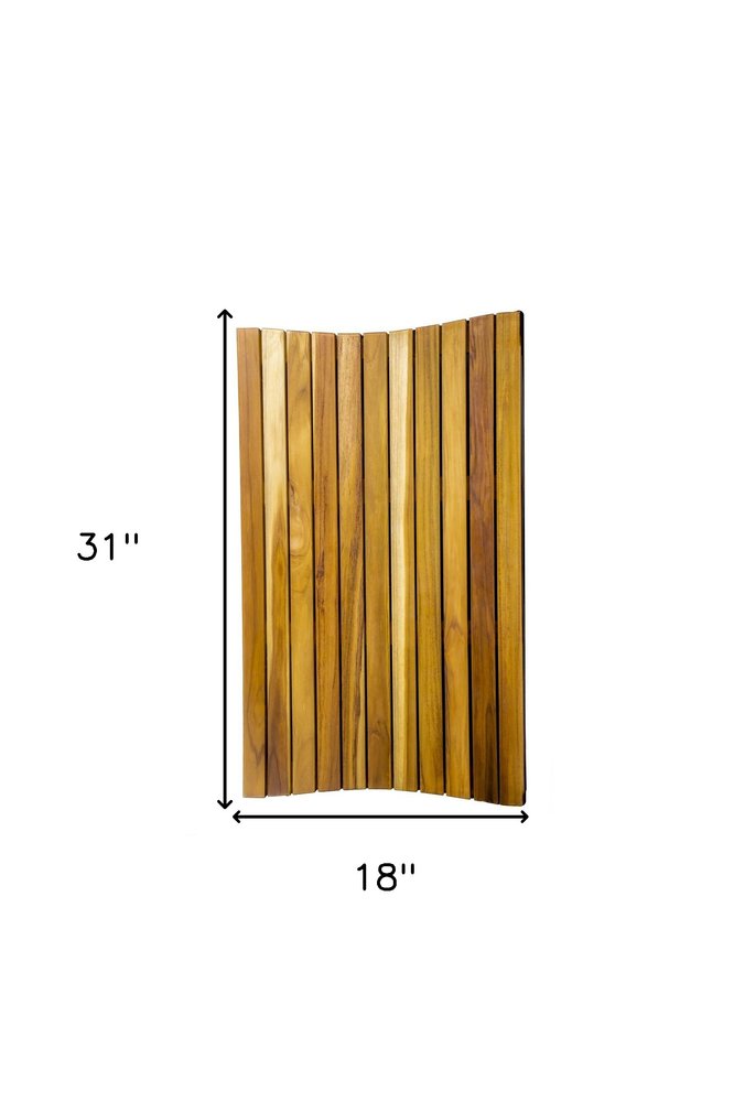 31" Brown Teak Slat Non Slip Bath Mat — view 5